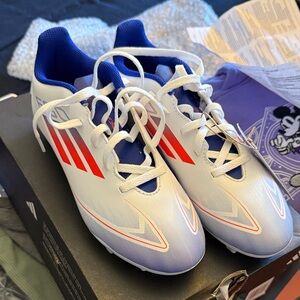 NEW IN BOX Adidas F50 Kids White, Red and Blue Soccer Cleats